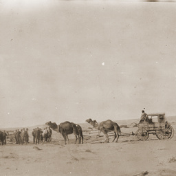 Mail coach crossing 'cobbler' sandhills