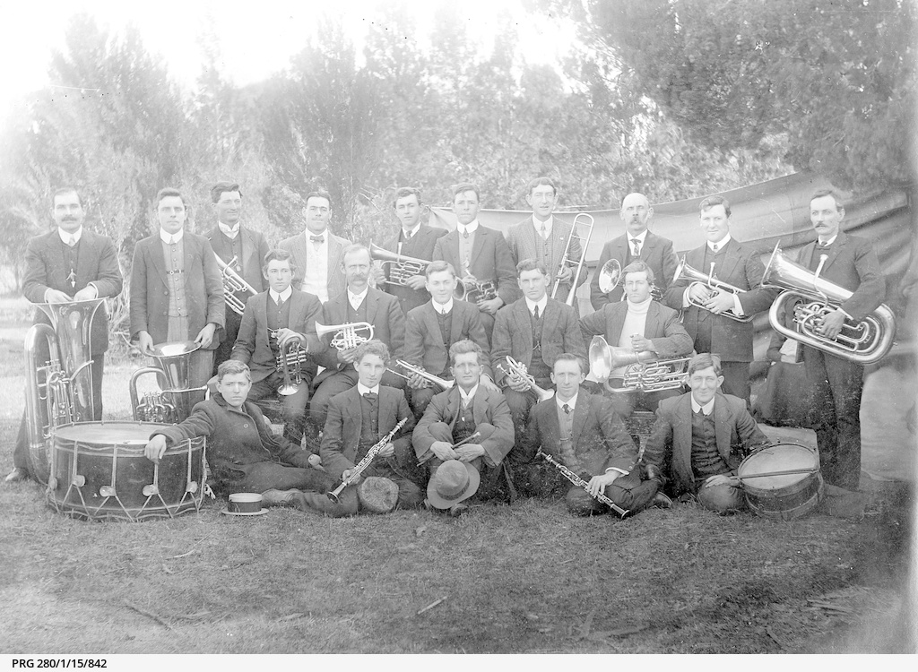 Members of a brass band in Adelaide • Photograph • State Library of South Australia